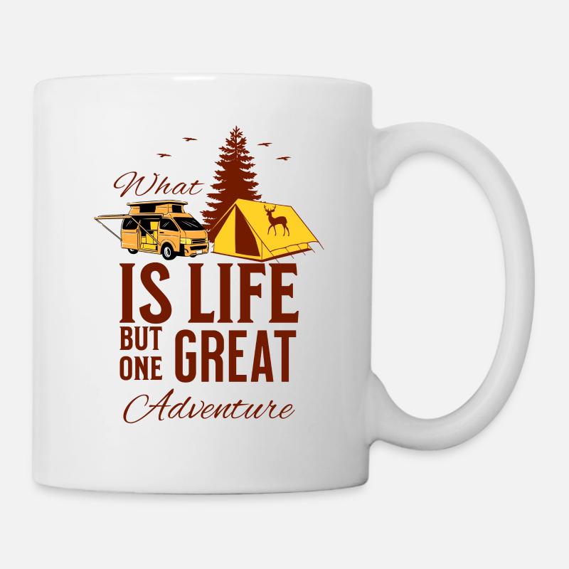 what is life but one great adventure? - Mug blanc - blanc
