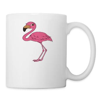 Drôles de graphismes flamants roses - Mug blanc - blanc - Droite