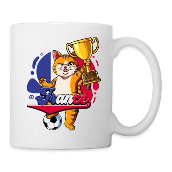 Frankreich Fußball - Tasse - Weiß - Rechts