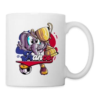 Frankreich Fußball - Tasse - Weiß - Rechts