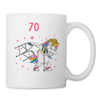 Mit 70 nichts anders nur langsamer 70 Geburtstag - Tasse - Weiß - Rechts