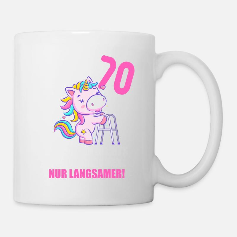 Mit 70 nichts anders nur langsamer 70 Geburtstag - Tasse - Weiß