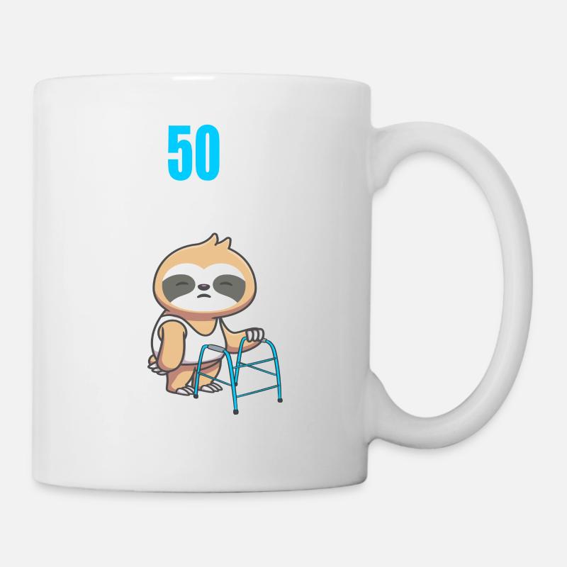 Mit 50 nichts anders nur langsamer 50 Geburtstag - Tasse - Weiß