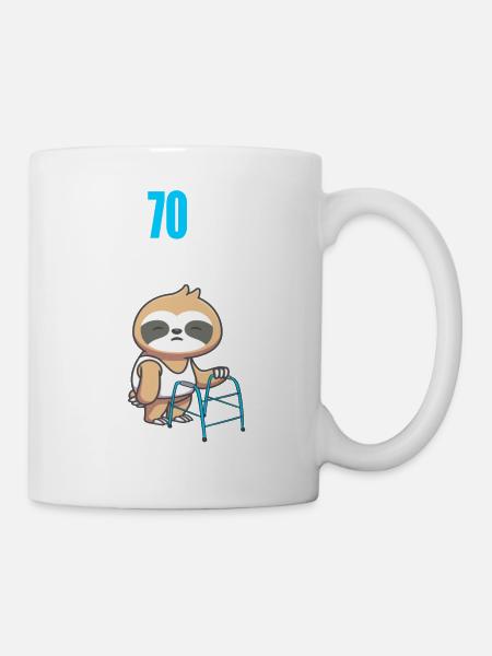 Mit 70 nichts anders nur langsamer 70 Geburtstag - Tasse - Weiß