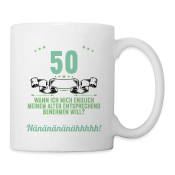 Ich bin 50 Jahre alt 50 Geburtstag - Tasse - Weiß - Rechts