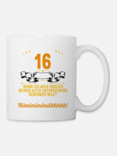 Ich bin 16 Jahre alt 16 Geburtstag - Tasse - Weiß
