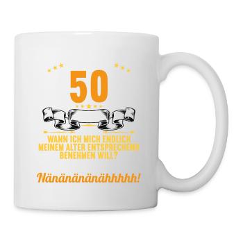 Ich bin 50 Jahre alt 50 Geburtstag - Tasse - Weiß - Rechts