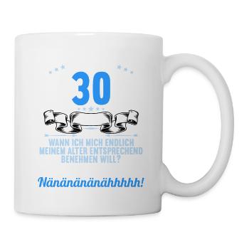 Ich bin 30 Jahre alt 30 Geburtstag - Tasse - Weiß - Rechts