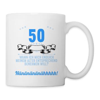 Ich bin 50 Jahre alt 50 Geburtstag - Tasse - Weiß - Rechts