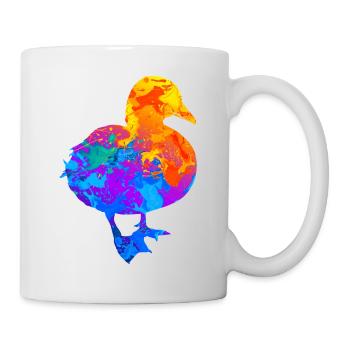Canard Canard Colvert Enterich Silhouette Cadeau - Mug blanc - blanc - Droite