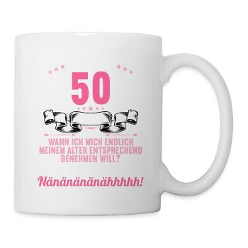 Ich bin 50 Jahre alt 50 Geburtstag - Tasse - Weiß - Rechts