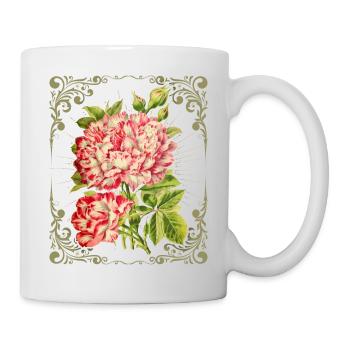 Rose rose motif, vintage retro, botanical - Mug - white - Right