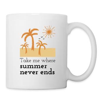 Sommer Palmen Strand Sonne Urlaub Geschenk - Tasse - Weiß - Rechts