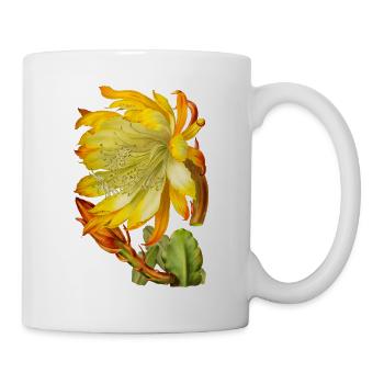 Vintage-Kaktusblüte, viktorianische Illustration - Tasse - Weiß - Rechts