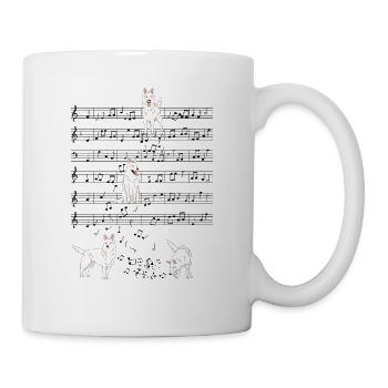 Weißer Schäferhund Hund Musik Noten Geschenk - Tasse - Weiß - Rechts