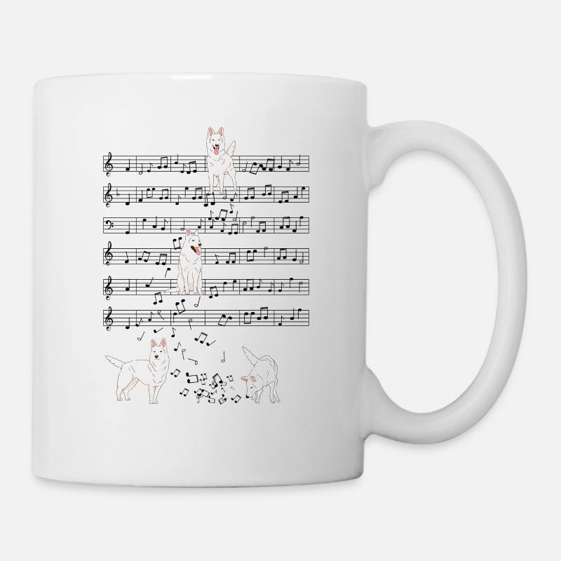 White Shepherd Dog Partition De Musique Cadeau - Mug blanc - blanc