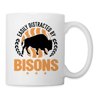 Easily distracted by Bison's Water Buffalo Buffalo Buffalo - Mug - white - Right