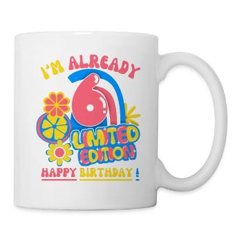 Anniversaire enfant-enfants 6 ans, fête d’anniversaire des enfants - Mug blanc - blanc - Droite