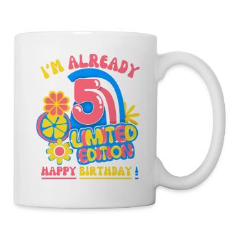 Anniversaire enfant-enfants 5 ans, fête d’anniversaire des enfants - Mug blanc - blanc - Droite