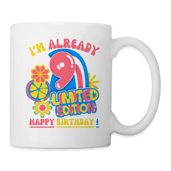Anniversaire enfant-enfants 9 ans, anniversaire des enfants - Mug blanc - blanc - Droite