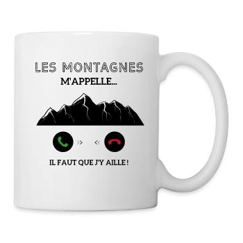 les montagnes m'appelle il faut que j'y aille! - Mug blanc - blanc - Droite
