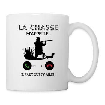 La Chasse m'appelle faut que j'y aille ! - Mug blanc - blanc - Droite