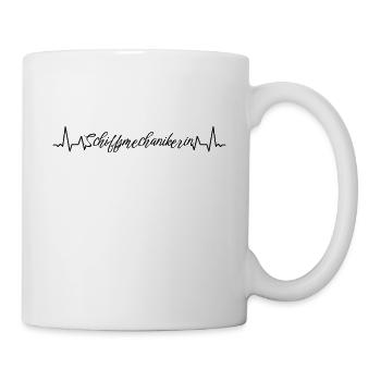 Motorenwärter Herzschlag Schiffsmechanikerin - Tasse - Weiß - Rechts