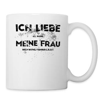 Mopedfahrer Mofaroller Moped Motorrad Mofa Zubehör - Tasse - Weiß - Rechts