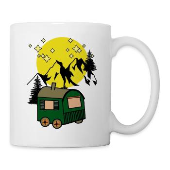 Clair de lune Pleine Lune Nature Montagnes Amoureux de la nature - Mug blanc - blanc - Droite