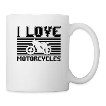 I love motorcycles - Mug - white - Right