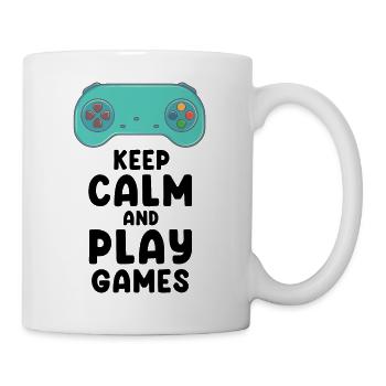 Keep Calm And Play Games Cool Controller Present - Mug - white - Right