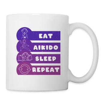 Manger Aikido Sommeil Répéter - Mug blanc - blanc - Droite