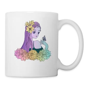 Manga Girl Anime Fille Papillon - Mug blanc - blanc - Droite