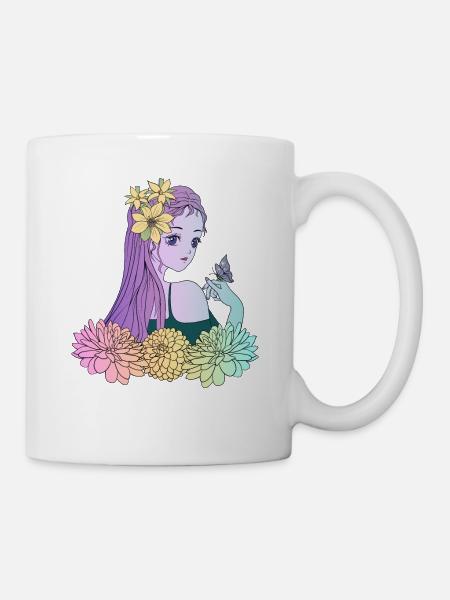 Manga Girl Anime Girl Schmetterling - Tasse - Weiß