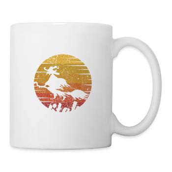 Funny Halloween witch who drinks wine drinker - Mug - white - Right