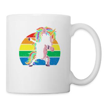 Dabbing Unicorn Skeleton Halloween Dab Dance Scary - Mug - white - Right