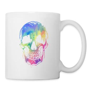 Colorful Skull Halloween Skeleton Rainbow - Mug - white - Right