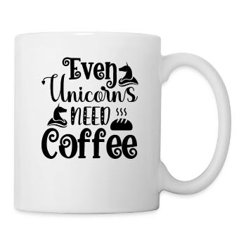 Même les licornes ont besoin de café licorne - Mug blanc - blanc - Droite