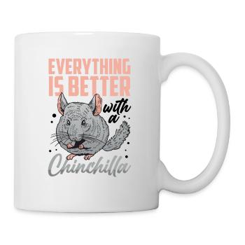 Chinchillas alles besser mit Wollmaus Chinchilla - Tasse - Weiß - Rechts