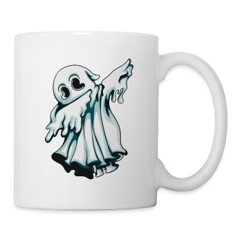 Ghost haunts around and makes Dab Halloween costume - Mug - white - Right