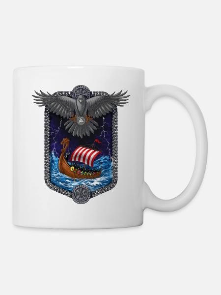 Nordische Mythologie Wikingerschiff - Tasse - Weiß