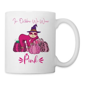 In October We Wear Pink Sloth Breast Cancer - Mug - white - Right