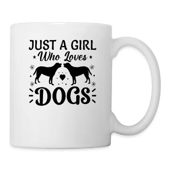 JUSTE UNE FILLE QUI AIME LES CHIENS - Mug blanc - blanc - Droite
