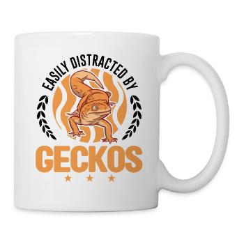 Easily distracted by Geckos Leopardgecko - Tasse - Weiß - Rechts