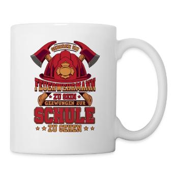 Feuerwehr Feuerwehrmann - Tasse - Weiß - Rechts