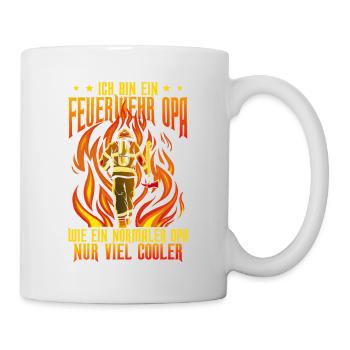 Feuerwehr Feuerwehrmann Opa - Tasse - Weiß - Rechts