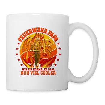 Feuerwehr Papa Feuerwehrmann - Tasse - Weiß - Rechts