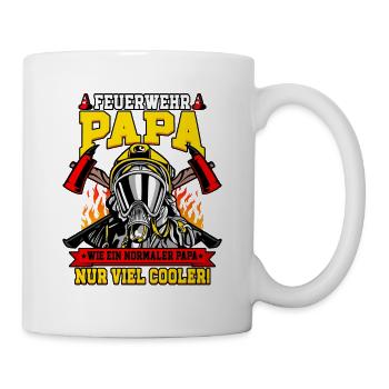Feuerwehr Papa Feuerwehrmann - Tasse - Weiß - Rechts