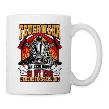 Feuerwehr Feuerwehrmann - Tasse - Weiß - Rechts