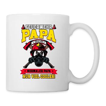 Feuerwehr Papa Feuerwehrmann - Tasse - Weiß - Rechts